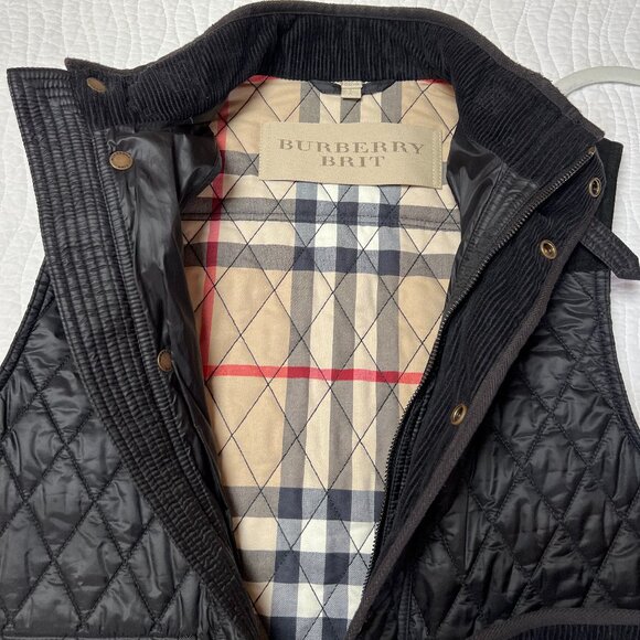 Burberry Brit Men's Rosston Diamond Quilted / Suede Vest - Picture 7 of 14